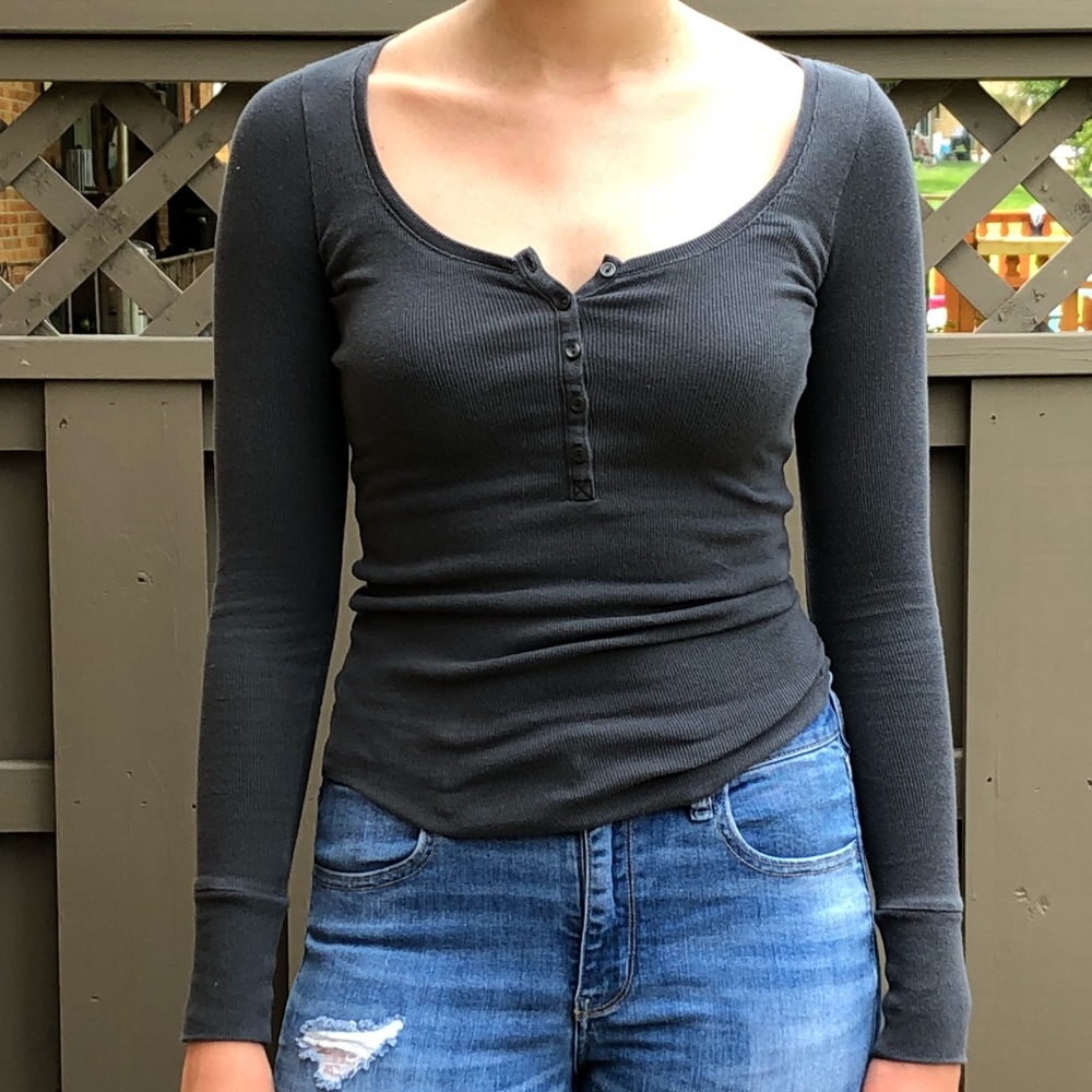 American Eagle Grey Hensley Shirt